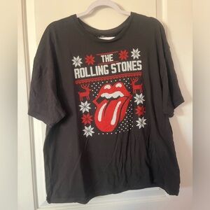 The Rolling Stones Black & Red Rockin Cotton Graphic Band T Shirt